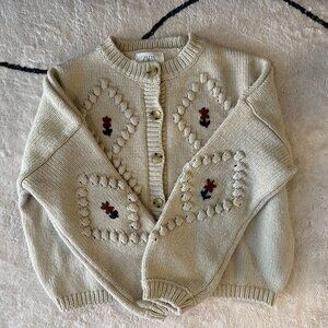 Zara  floral embroidered cardigan